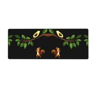 YYHWHJDE Tappetino per mouse extra large con stampa di scoiattolo e avocado, per computer, ufficio, tastiera da gioco, versione ispessita, 30,5 x 80 cm