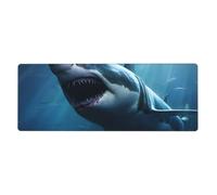 YYHWHJDE Tappetino per mouse extra large con stampa di squalo bianco, per computer, ufficio, tastiera da gioco, versione ispessita, 30,5 x 80 cm