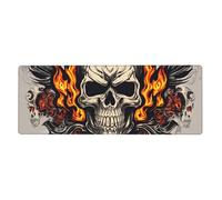YYHWHJDE Tappetino per mouse extra large con stampa di teschio di fuoco, 30,5 x 80 cm, per l'apprendimento del gioco in ufficio