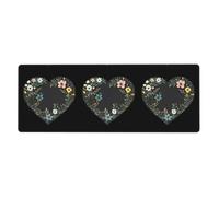 YYHWHJDE Tappetino per mouse extra large con stampa floreale su sfondo nero per computer, ufficio, tastiera da gioco, versione ispessita, 30,5 x 80 cm