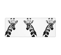 YYHWHJDE Tappetino per mouse extra large con stampa giraffa bianca e nera per computer, ufficio, tastiera da gioco, versione ispessita, 30,5 x 80 cm