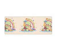 YYHWHJDE Tappetino per mouse extra large con stampa tartaruga sotto l'arcobaleno, per computer, ufficio, tastiera da gioco, versione ispessita, 30,5 x 80 cm