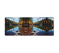 YYHWHJDE Tappetino per mouse extra large, motivo: laghi della foresta del New Hampshire, tastiera da gioco antiscivolo per computer, ufficio, versione ispessita, 30,5 x 80 cm