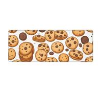 YYHWHJDE Tappetino per mouse extra large per mouse con biscotti con gocce di cioccolato e biscotti per computer, ufficio, tastiera da gioco, versione ispessita, 30,5 x 80 cm