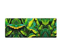 YYHWHJDE Tappetino per mouse grande con stampa di foglie di banano, extra large, 30,5 x 80 cm, per l'apprendimento del gioco in ufficio