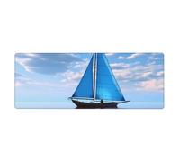 YYHWHJDE Tappetino per mouse XL con stampa di barche a vela blu, 30,5 x 80 cm, per l'apprendimento del gioco in ufficio