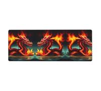 YYHWHJDE Tappetino per mouse XL con stampa di Re Drago in fuoco, 30,5 x 80 cm, per l'apprendimento del gioco in ufficio