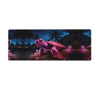 YYHWHJDE Tappetino per mouse XL con stampa tartaruga sulla spiaggia, 30,5 x 80 cm, per l'apprendimento del gioco in ufficio