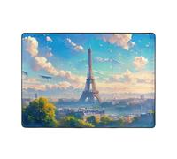 YYHWHJDE Tappeto con stampa a olio Torre Eiffel di Parigi, 203,2 x 147,3 cm, morbido al tatto, in velluto fine, lavabile e resistente all'usura