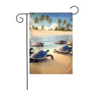 YYHWHJDE Tartarughe sulla spiaggia Modello Giardino pennone esterno cortile decorazione moda 30,5 x 45,7 cm