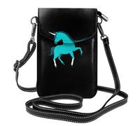 YYHWHJDE Teal Unicorn Picture - Telefono cellulare da donna con prepuzio in pelle, a tracolla, piccola tracolla regolabile