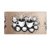 YYHWHJDE Teiere e tazze disegnate a mano Stampe Grande tappetino per mouse da gioco da ufficio 40,6 x 74,9 cm: forte adesione e durata ispessito e antiscivolo