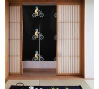 YYHWHJDE Tenda a due pezzi con motivo bimbo che impara a pedalare, 86,4 x 142,2 cm, tende in tessuto, lisce e non si stropicciano facilmente
