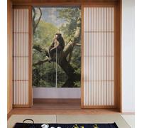 YYHWHJDE Tenda a due pezzi con motivo scimmia seduta su un albero, 86,4 x 142,2 cm, tende in tessuto, lisce e non si stropicciano facilmente