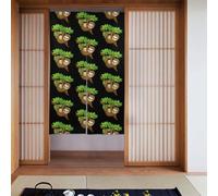 YYHWHJDE Tenda con immagine di bradipo che si arrampica su un albero per raccogliere la frutta, due pezzi impiombata 86,4 x 142,2 cm, tende in tessuto, liscia e non si stropiccia facilmente