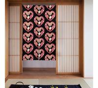 YYHWHJDE Tenda con immagine di panda rosso circondato da cuori d'amore, due pezzi, 86,4 x 142,2 cm, tende in tessuto, lisce e non si stropicciano facilmente