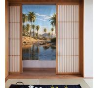 YYHWHJDE Tenda con immagine di un gruppo di palme, due pezzi, 86,4 x 142,2 cm, in tessuto, liscia e non si stropiccia facilmente