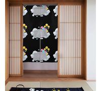 YYHWHJDE Tenda con motivo a bolle che si nascondono tra le nuvole, due pezzi, 86,4 x 142,2 cm, tende in tessuto, lisce e non si stropicciano facilmente