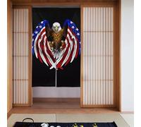YYHWHJDE Tenda con motivo aquila patriottica con bandiera USA, due pezzi, 86,4 x 142,2 cm, tende in tessuto, lisce e non si stropicciano facilmente