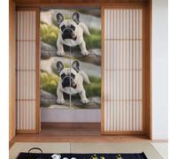 YYHWHJDE Tenda con motivo bulldog francese, 2 pezzi, 86,4 x 142,2 cm, buona drappeggio, liscia e non si stropiccia, tende in tessuto, divisori per stanze