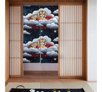 YYHWHJDE Tenda con motivo di cuccioli di tigre tra le nuvole, 2 pezzi, 86,4 x 142,2 cm, buona drappeggio, liscia e non facilmente rugosa, tende in tessuto, divisori per stanze
