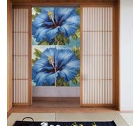 YYHWHJDE Tenda con motivo ibisco blu, 2 pezzi, 86,4 x 142,2 cm, buona drappeggio, liscia e non facilmente rugosa, tende in tessuto, divisori per stanze