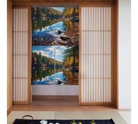 YYHWHJDE Tenda con motivo laghi della foresta del New Hampshire, 2 pezzi, 86,4 x 142,2 cm, buona drappeggio, liscia e non si stropiccia, tende in tessuto, divisori per stanze