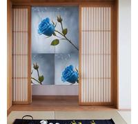 YYHWHJDE Tenda con stampa di una rosa blu, due pezzi, 86,4 x 142,2 cm, tende in tessuto, divisori per stanze da appendere tra le stanze, alle porte