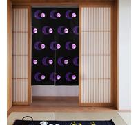 YYHWHJDE Tenda con stampa luna viola appesa nel cielo stellato, due pezzi, 86,4 x 142,2 cm, tende in tessuto, divisori per stanze da appendere tra le stanze, alle porte
