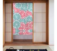 YYHWHJDE Tenda divisoria per porta con stampa a fette di agrumi rosa, blu, protezione della privacy, adatta per cucina, bagno, stanza da 86,4 x 142,2 cm