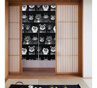 YYHWHJDE Tenda in tessuto con sei stampe di animali lavati con inchiostro in due pezzi, 86,4 x 142,2 cm, divisorio da appendere tra le stanze, alle porte