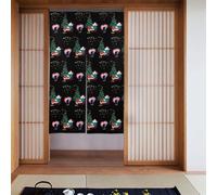 YYHWHJDE Tenda in tessuto con stampa di Babbo Natale che guarda fuochi d'artificio, due pezzi, 86,4 x 142,2 cm, divisorio per stanze da appendere tra le stanze, alle porte