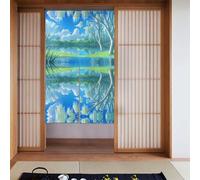 YYHWHJDE Tenda per porta con immagine di salici sul lungomare, mezza coperta, due tende divisorie, 86,4 x 142,2 cm