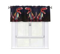YYHWHJDE Tende corte con mantovana 137,2 x 45,7 cm, motivo dinosauro dalla bocca grande, per cucina, bagno, camera da letto, studio, si adattano alla maggior parte delle aste per tende standard o
