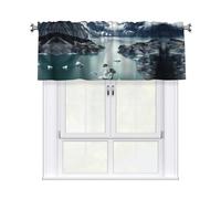YYHWHJDE Tende corte con mantovana 137,2 x 45,7 cm, motivo fiordo glaciale, Alaska, per cucina, bagno, camera da letto, studio, si adattano alla maggior parte delle aste per tende standard o