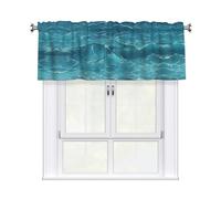 YYHWHJDE Tende corte con mantovana 137,2 x 45,7 cm, motivo mare blu intenso per cucina, bagno, camera da letto, studio, si adattano alla maggior parte delle aste per tende standard o decorative