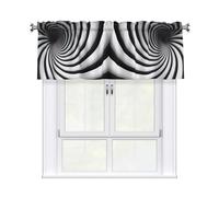YYHWHJDE Tende corte con mantovana, 137,2 x 45,7 cm, stampa a spirale, illusione ottica, per cucina, bagno, camera da letto, studio, si adattano alla maggior parte delle aste per tende standard o