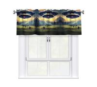 YYHWHJDE Tende corte con mantovana, 137,2 x 45,7 cm, stampe UFO per cucina, bagno, camera da letto, studio, si adattano alla maggior parte delle aste per tende standard o decorative