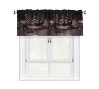 YYHWHJDE Tende corte semplici con stampa di foglie morte con asta mantovana 137,2 x 45,7 cm, decorazione per la casa per cucina, bagno, lavanderia, studio, finestra superiore
