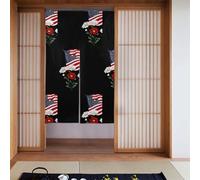 YYHWHJDE Tende in tessuto con stampa di fiori sotto la bandiera nazionale, due pezzi, 86,4 x 142,2 cm, divisori per stanze da appendere tra le stanze, alle porte
