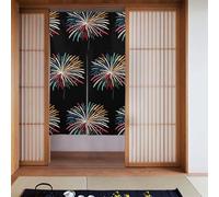 YYHWHJDE Tende ricamate con stampa di fuochi d'artificio in due pezzi, 86,4 x 142,2 cm, tende in tessuto, divisorio da appendere tra le stanze, alle porte
