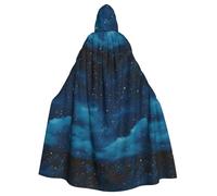 YYHWHJDE The Beauty Under The Night Sky Pattern Halloween adulto mantello con cappuccio mantello per giochi di ruolo, costumi da palcoscenico, feste di facile manutenzione