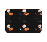 YYHWHJDE The Black Cat Ghost Behind The Little Boy Picture Crystal Velvet Lock Edge Tappetino per pavimento per camera da letto, salotto, dormitorio decorazione per la casa
