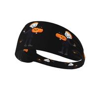 YYHWHJDE The Black Cat Ghost Behind The Little Boy Picture Fascia sportiva per le donne a prova di sudore fascia elastica estiva