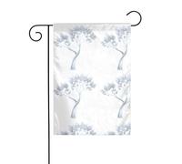 YYHWHJDE The breeze blew the silvery trees Pattern Garden flagpole outdoor courtyard decoration double face 30,5 x 45,7 cm
