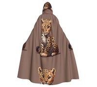 YYHWHJDE The civettish Little leopard Prints Halloween adulto mantello con cappuccio per feste e costumi
