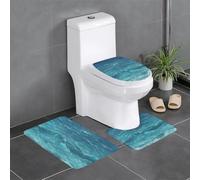 YYHWHJDE The Deep Blue Sea Picture Anti slip floor mat set tre pezzi tappeto bagno antiscivolo durevole