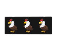 YYHWHJDE The Eagle Wears A Gorgeous Rose Hat Pattern Extra Large Mouse Pad, Computer Office Anti Slip Gaming Keyboard Versione Ispessita 30,5 x 80 cm
