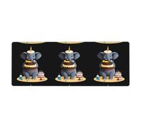 YYHWHJDE The Elephant has a Enorme Cake Picture Extra Large Mouse pad, Computer Ufficio Anti Slip Gaming Keyboard Ispessita Versione 30,5 x 80 cm