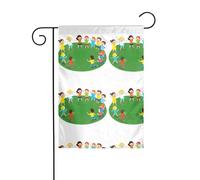 YYHWHJDE The friend who spins in circles Pattern Garden flagpole outdoor courtyard decoration double face 30,5 x 45,7 cm